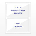 IMAGAME Clear Adhesive Business Card Pockets, 50 Pack
