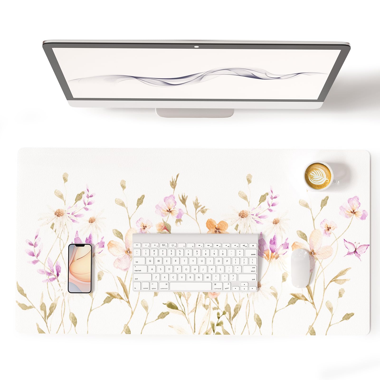 Colorful Star Large Mouse Pad Pink Aesthetic, 31.5 x 15.7 in