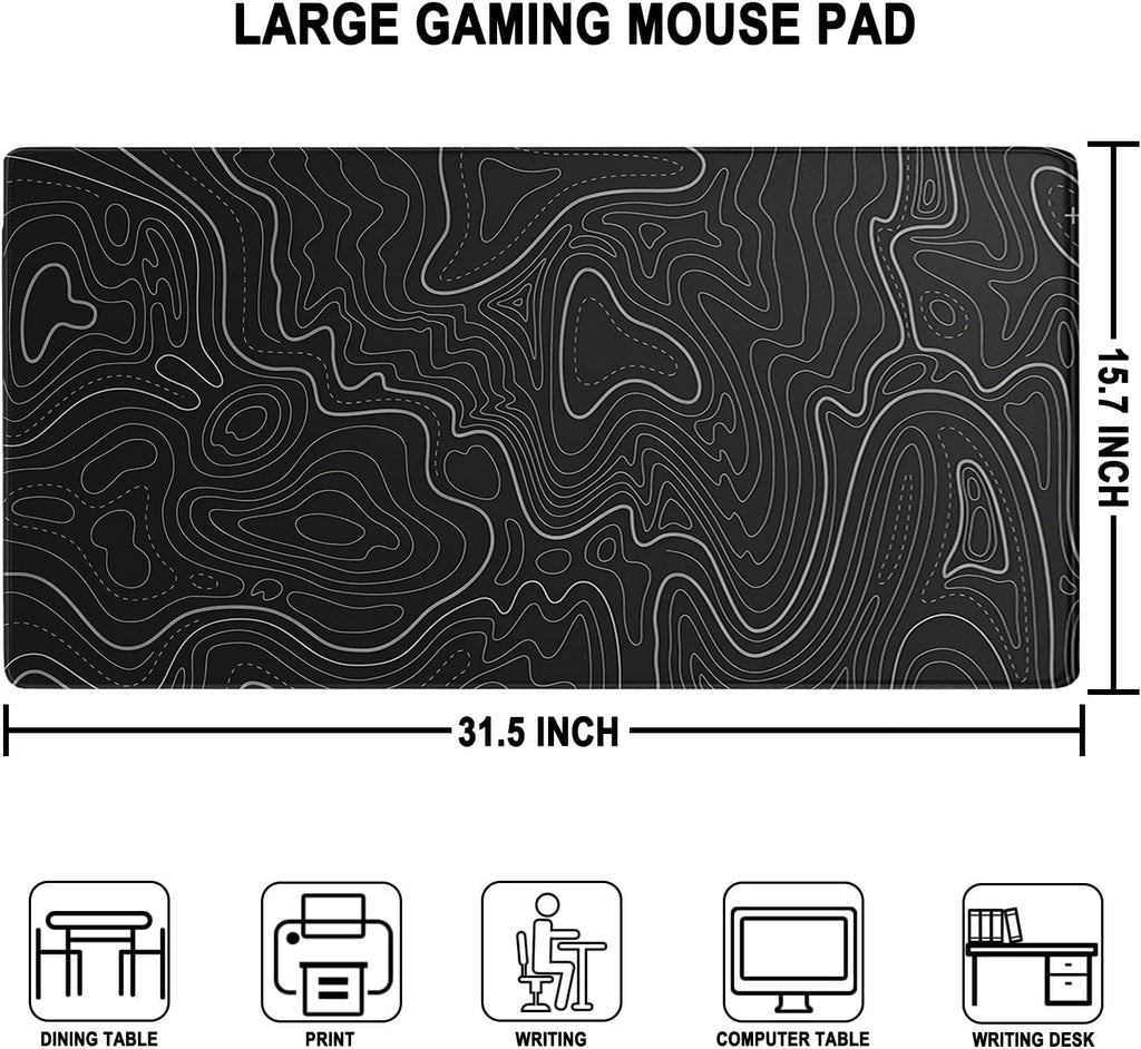 Large Gaming Mouse Pad, Waterproof Extra Large Mousepad with Stitched Edges