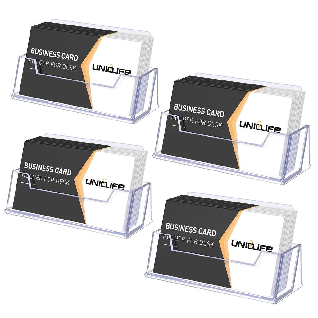 Uniclife 2 Pack Acrylic Business Card Holder for Desk, 60 Card Capacity