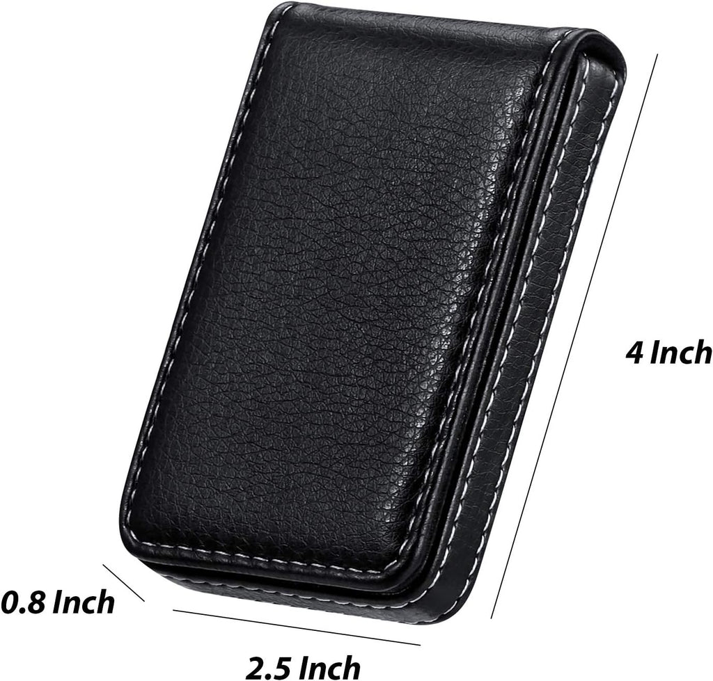 Outus 2 Pcs Business Card Holder Wallet PU,Black and Coffee,Classic