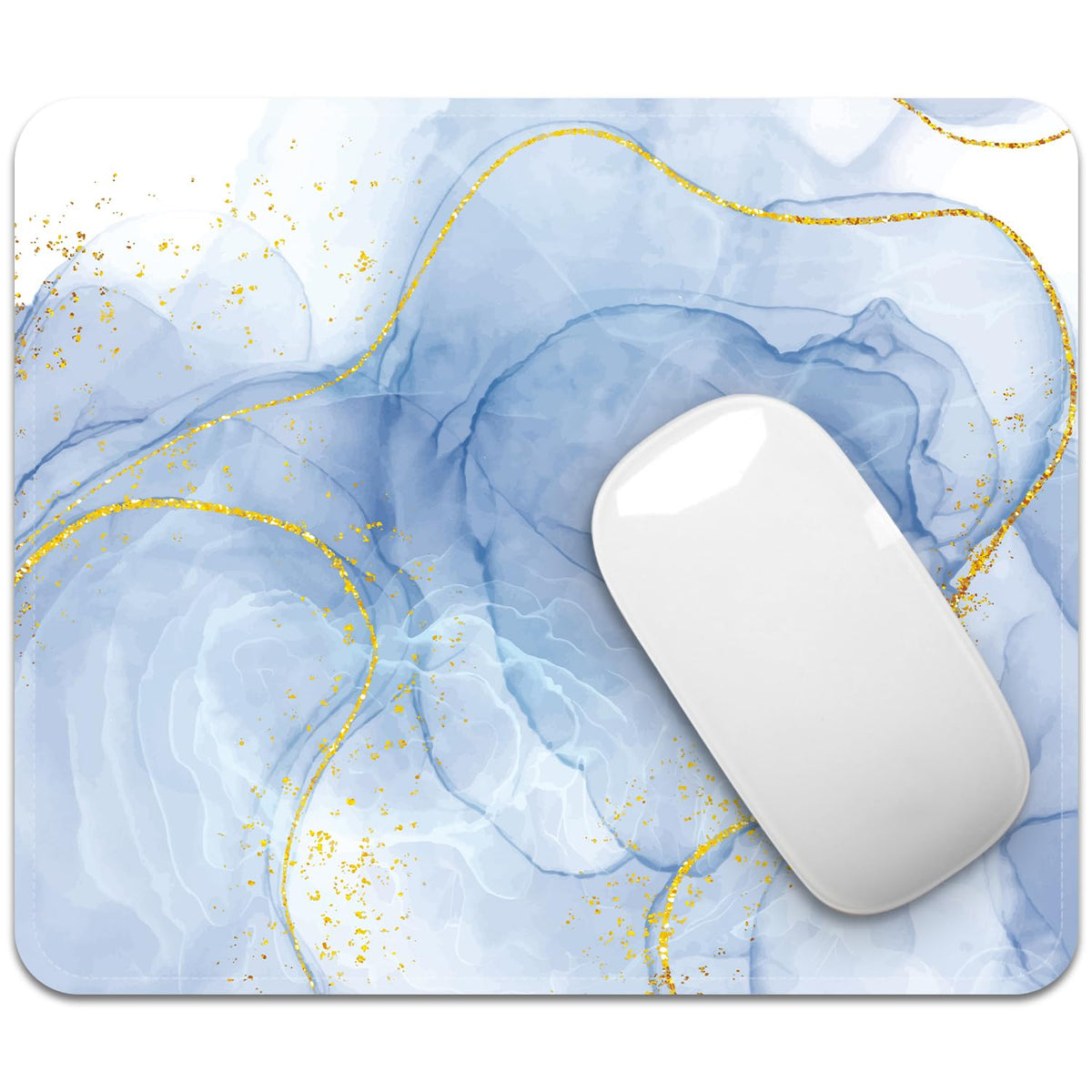 FROGIGO Mouse Pad with Stitched Edges - Cute Floral Mousepad for Women, 9.25 x 7.75 inch Washable Square Desk Pad, Non-Slip Rubber Base, Office Home Laptop Accessories - Vintage Garden