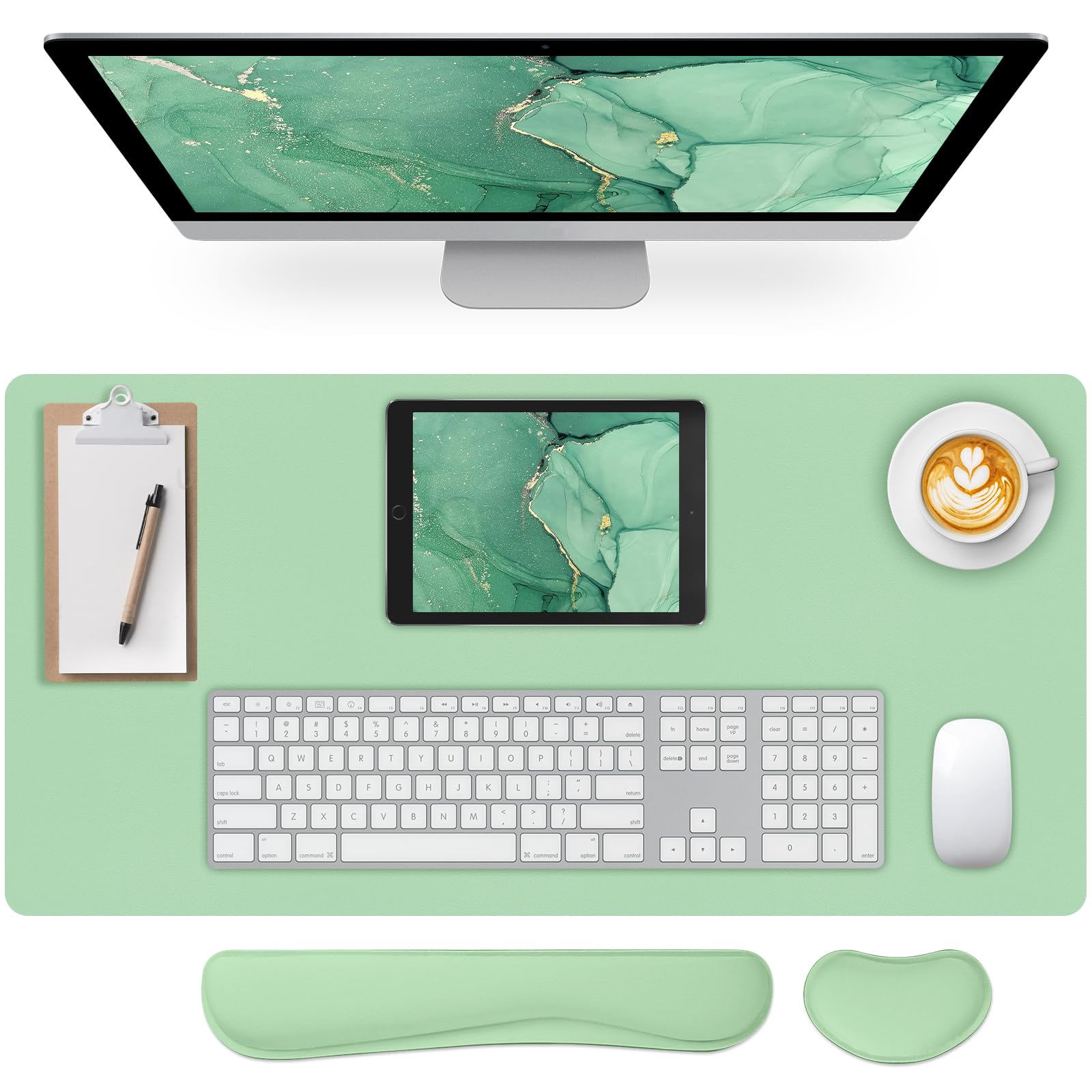 Mouse Pad and Keyboard Wrist Rest, 3-in-1 Keyboard and Mouse Pad