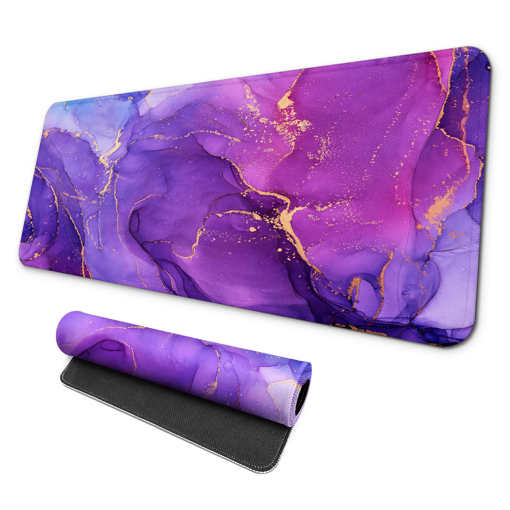 MAY FLOWER Gaming Mouse pad, Large Laptop Mousepad, Full Keyboard Mat, Long Computer Mouse Mat for Home and Office, Anti-Slip Rubber Base, 31.5 x 11.8 Inches (Leopard Print)