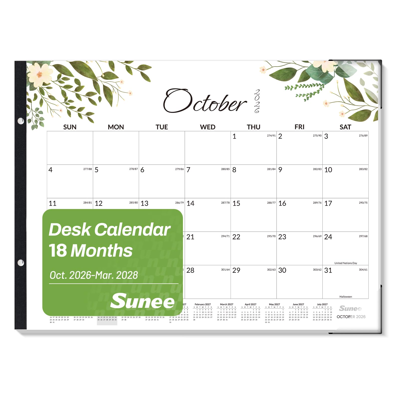 SUNEE Desk Calendar 2026 Large 22x17 from July 2026 to December 2027, Extra Large Desktop Monthly Calendar Pad 18 Months For Teacher or Office, Desk Top, Seasonal