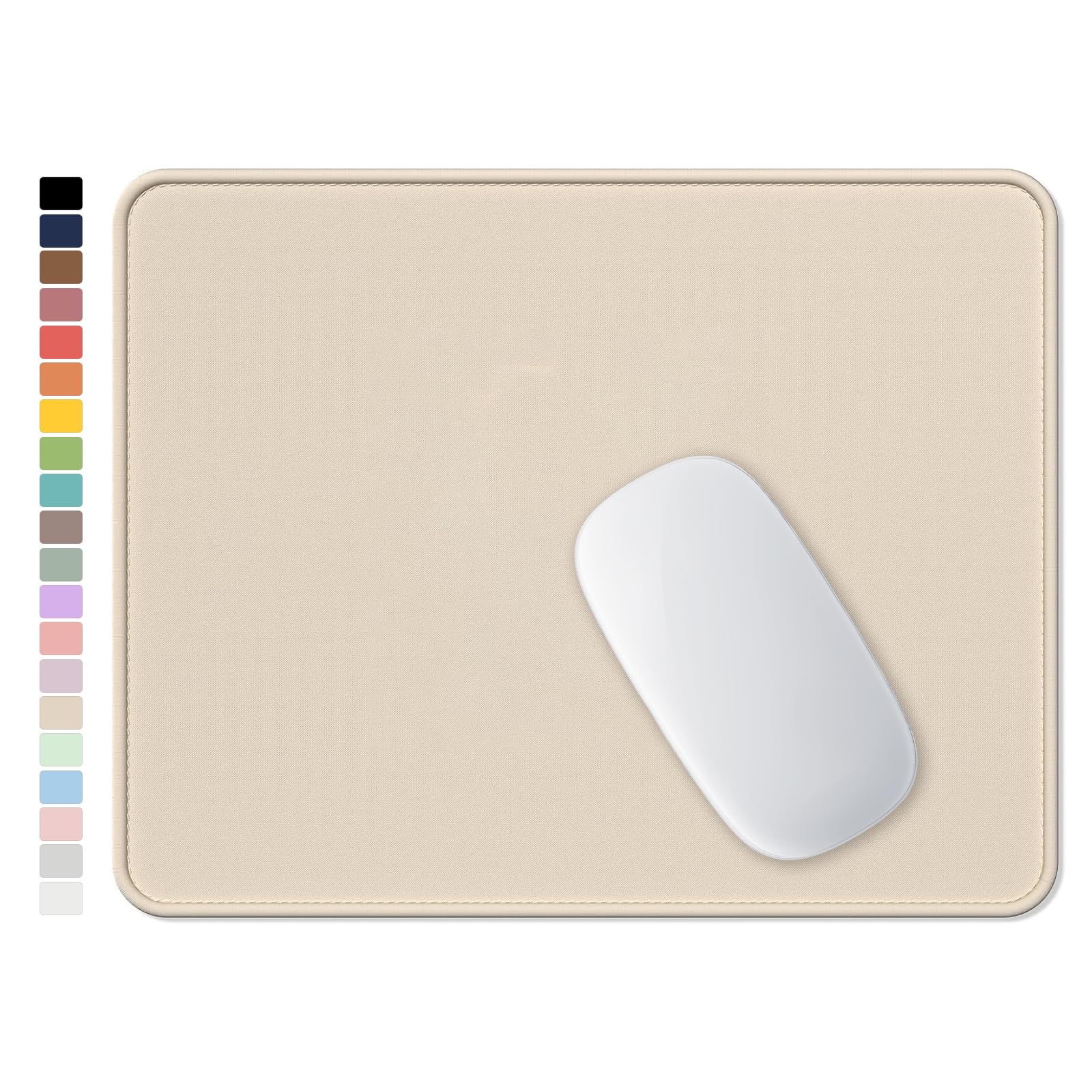 Hsurbtra Mouse Pad, Premium-Textured Square Mousepad 10.2 x 8.3 Inch, Stitched Edge Anti-Slip Waterproof Rubber Pretty Cute Computer Mat for Office Gaming Laptop Women Kids Sage Green