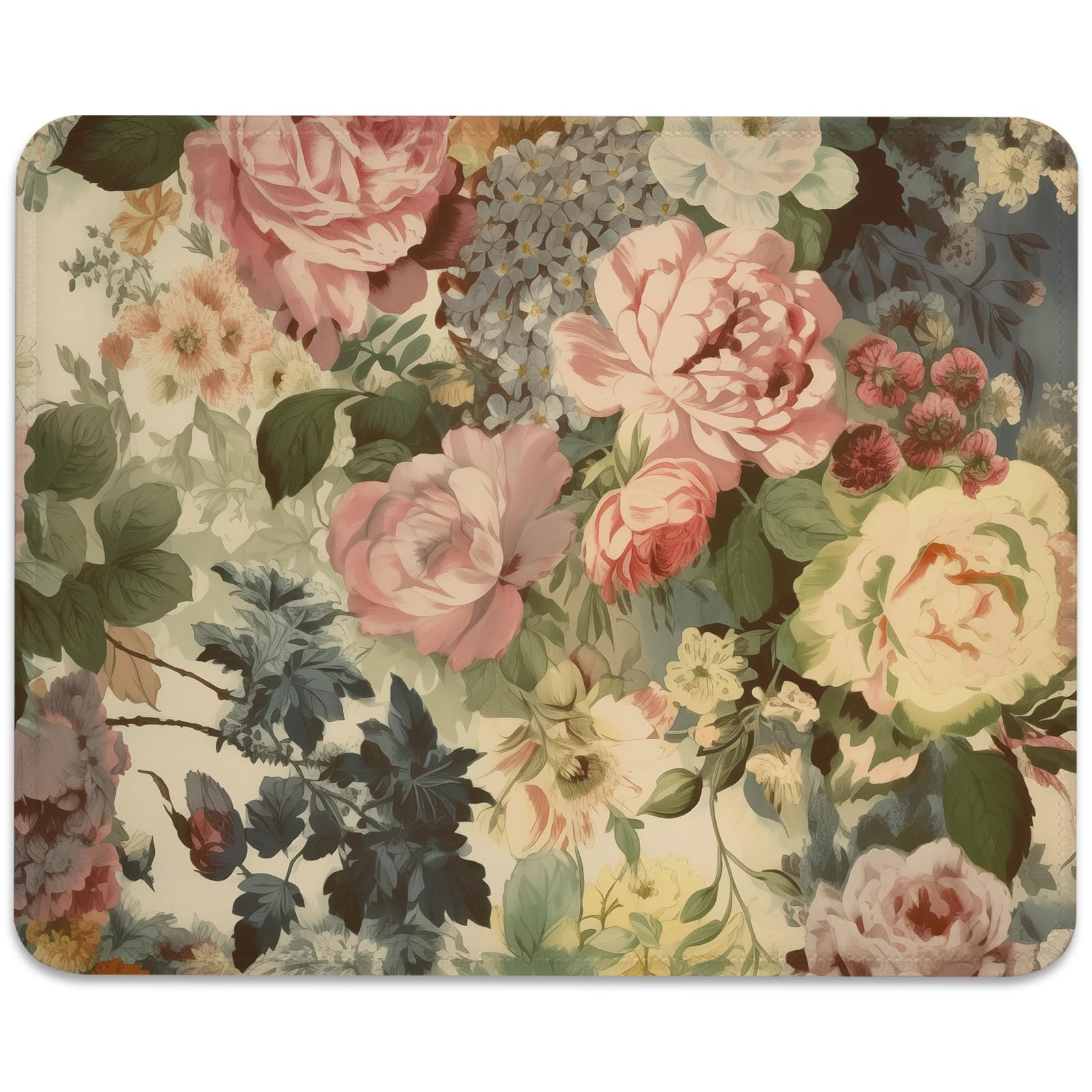 Vintage American Flag Mouse Pad - Patriotic Durability for Your Desk, Stitched Edges Non-Slip Rubber Base Mouse Pads for Computers Laptop