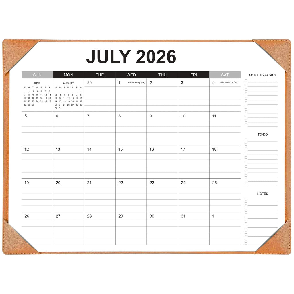 Desk Calendar 2026-2027 with Desk Mat – 22" x 17" Large Desk Pad Calendar Runs from July 2026 to December 2027, Office Supplies Desktop Monthly Calendar for Home & Office