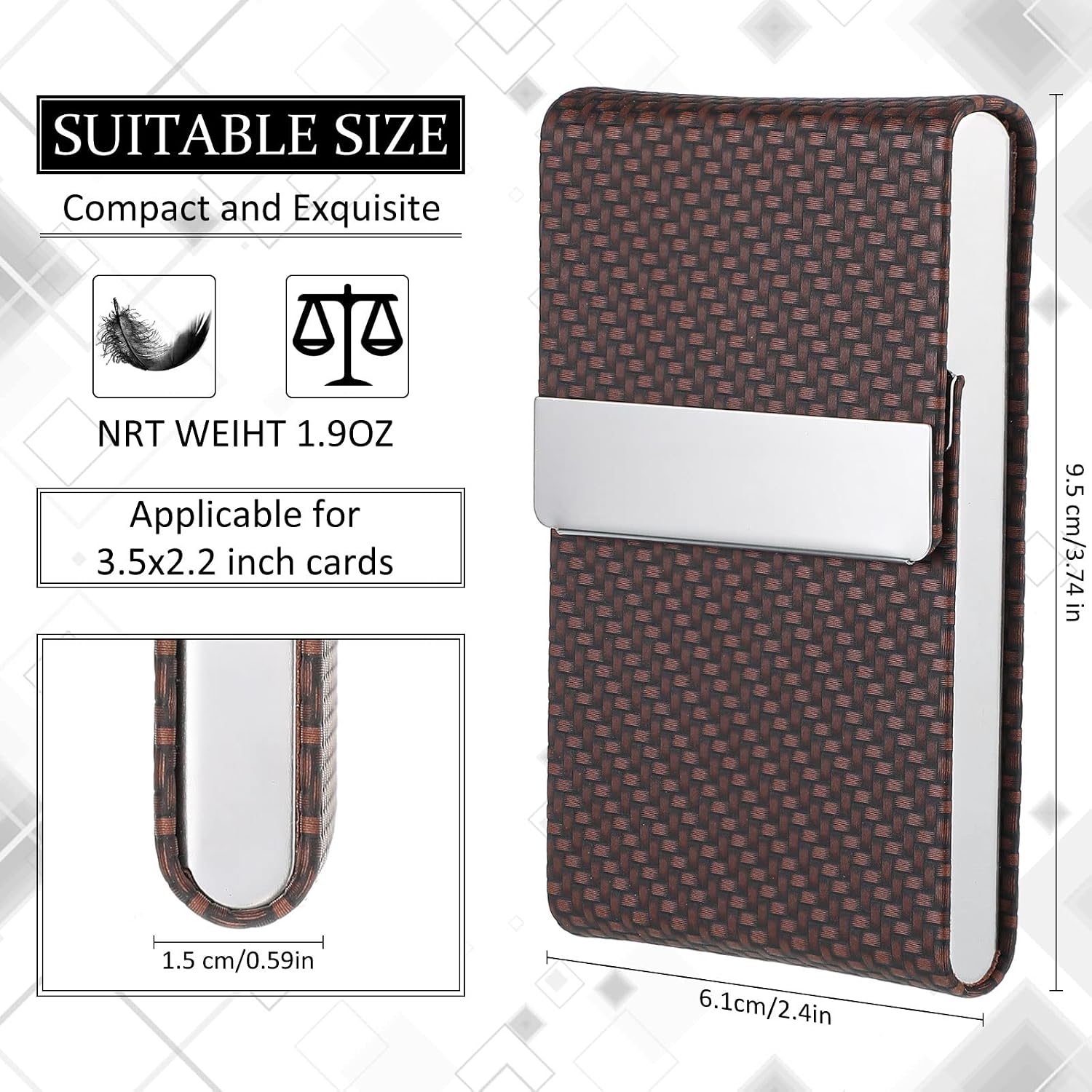 Eaasty 4 Pcs PU Leather Business Card Holder Case with Magnetic Clasp Pocket RFID Blocking Metal Business Card Holder Wallet Organizer(Multicolor,Classic Style)