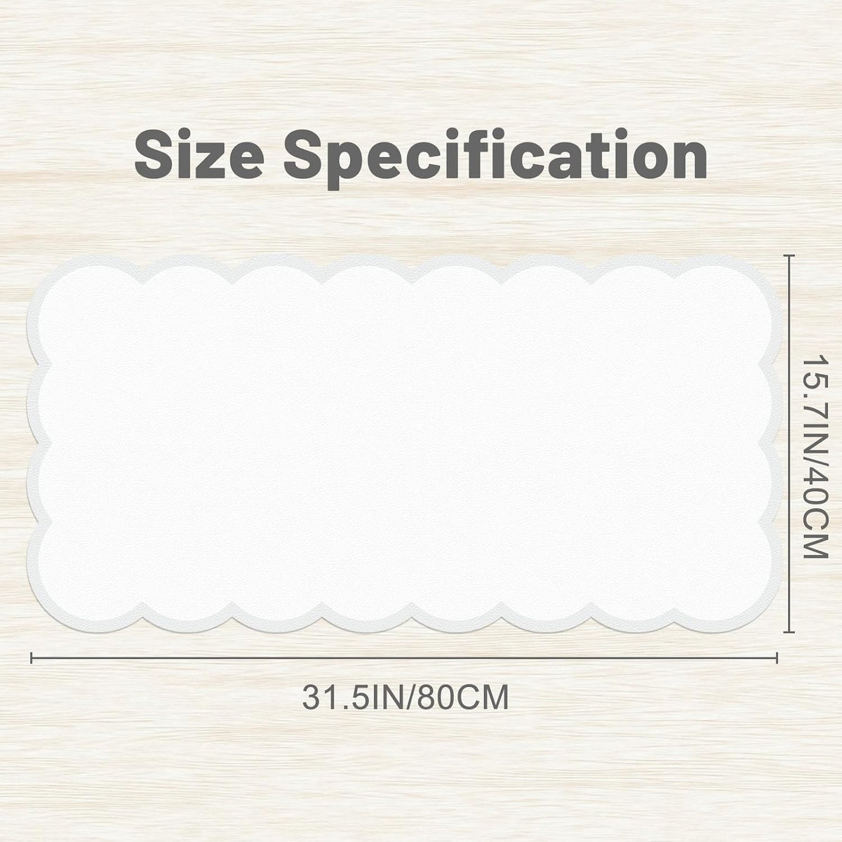 Scalloped Desk Mat,31.5"x15.7" Large Mouse Pad for Desk Pad,Beige