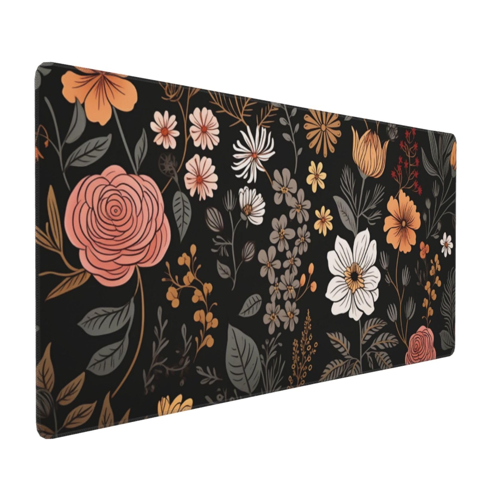 35.4 x 15.7 in, XXL Large Mouse Pad for Desk, Extended Keyboard Mouse Mat for Computer Office, Big Laptop Mouse pad, Gaming Pc-Boho Navy Blue Peony Florals