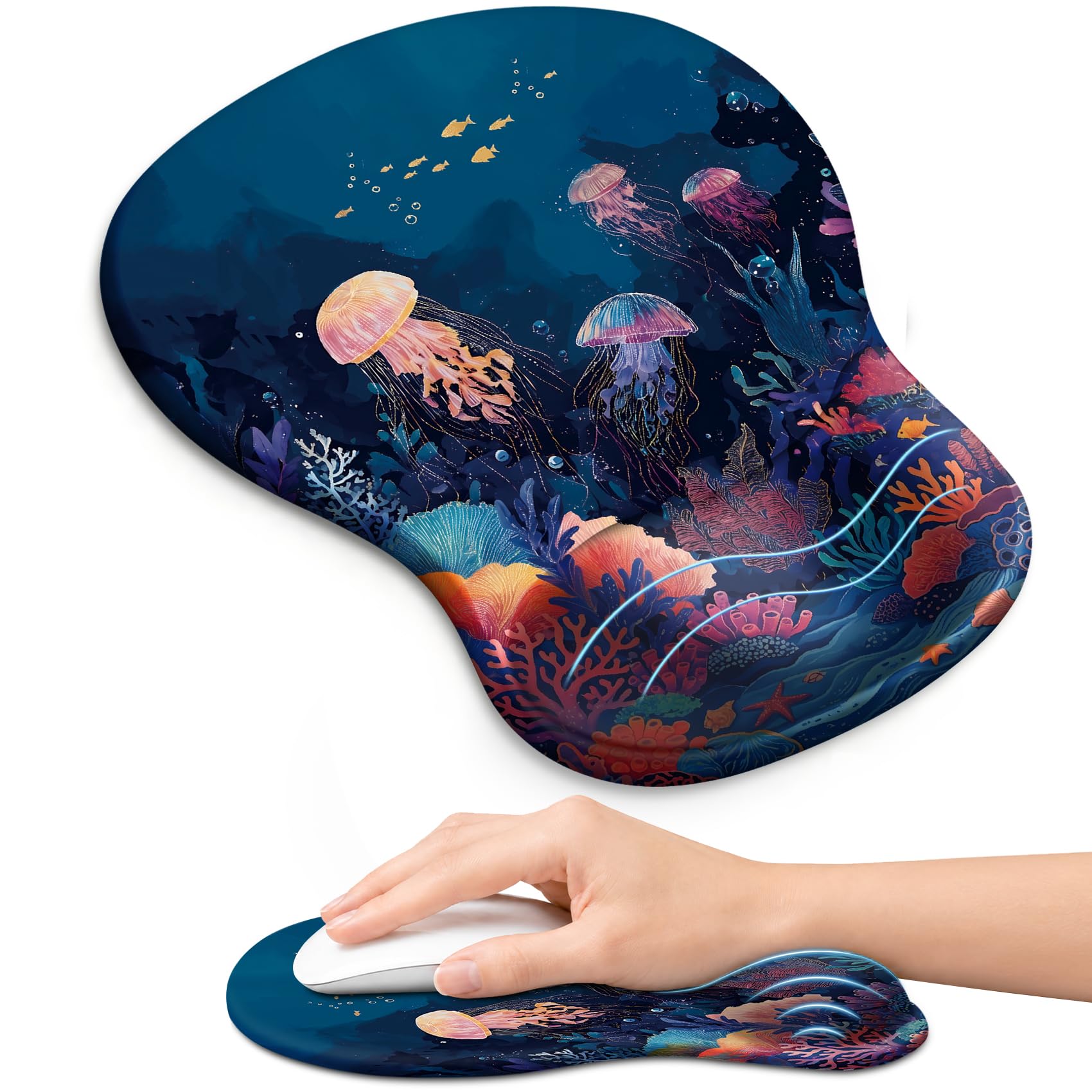 Ergonomic Mouse Pad with Wrist Rest, Gel Wrist Support, Black