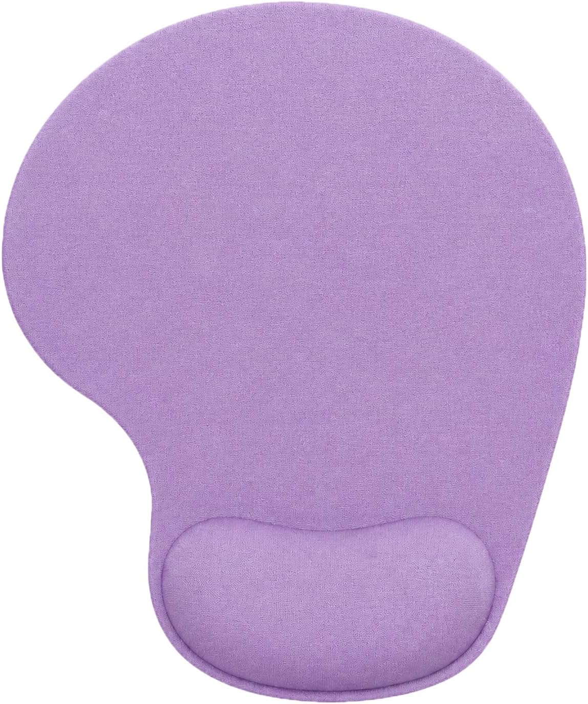 Mouse Pad with Wrist Support, Ergonomic Mouse Pads with Memory Foam Wrist Rest, Easy Typing Pain Relief, Comfortable Home Office Computer Wrist Support Pads for Working Studying Gaming, Purple