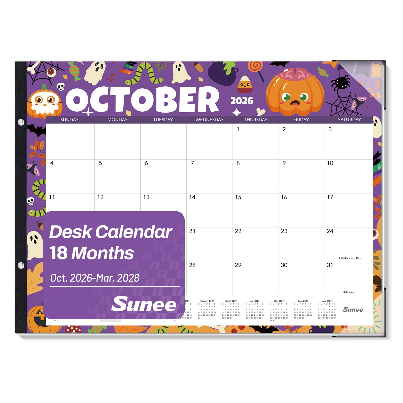 SUNEE Desk Calendar 2026 Large 22x17 from July 2026 to December 2027, Extra Large Desktop Monthly Calendar Pad 18 Months For Teacher or Office, Desk Top, Seasonal