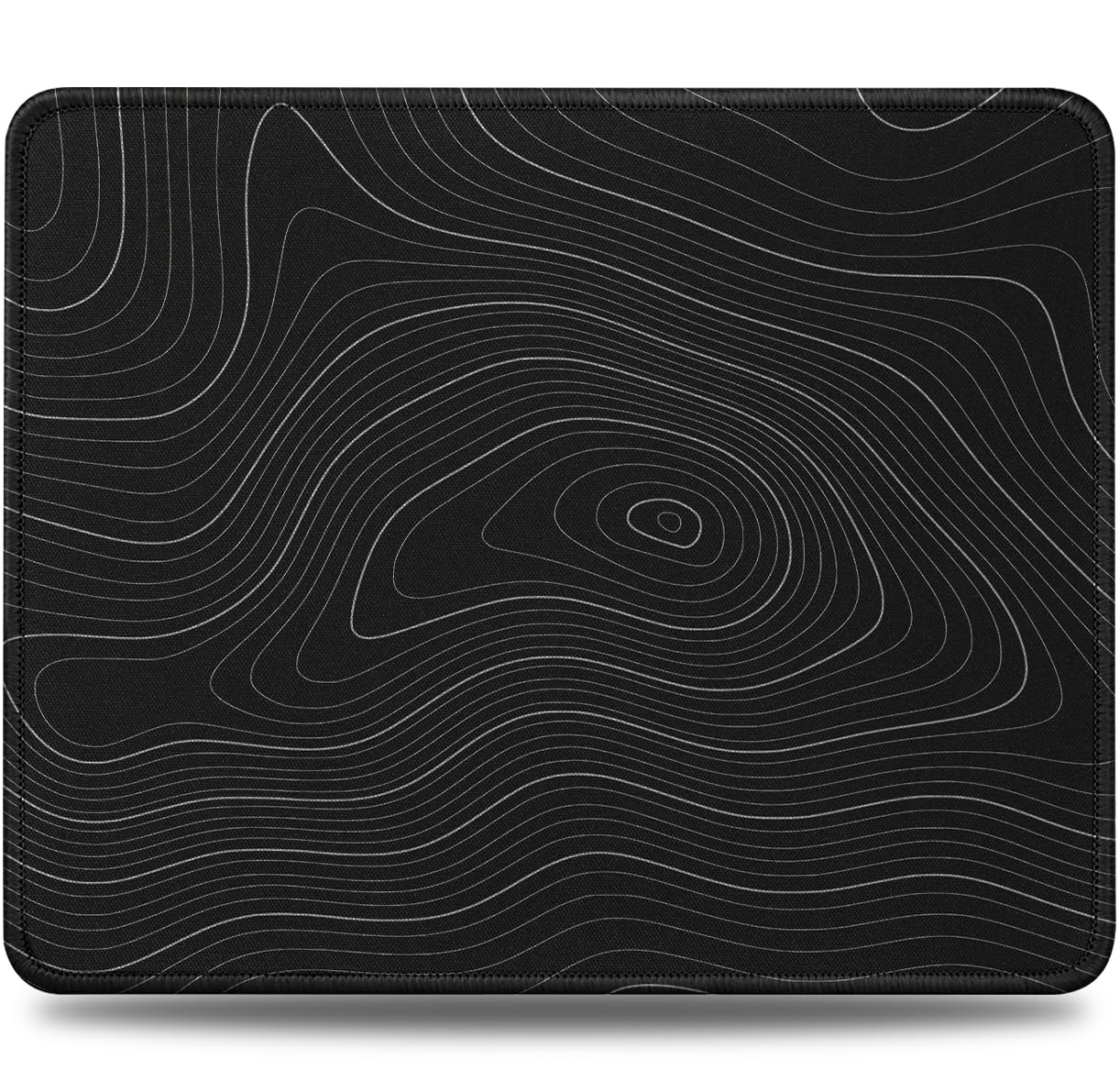 JIKIOU Mouse Pad with Stitched Edge, Perfect Size-10.2x8.3in Black