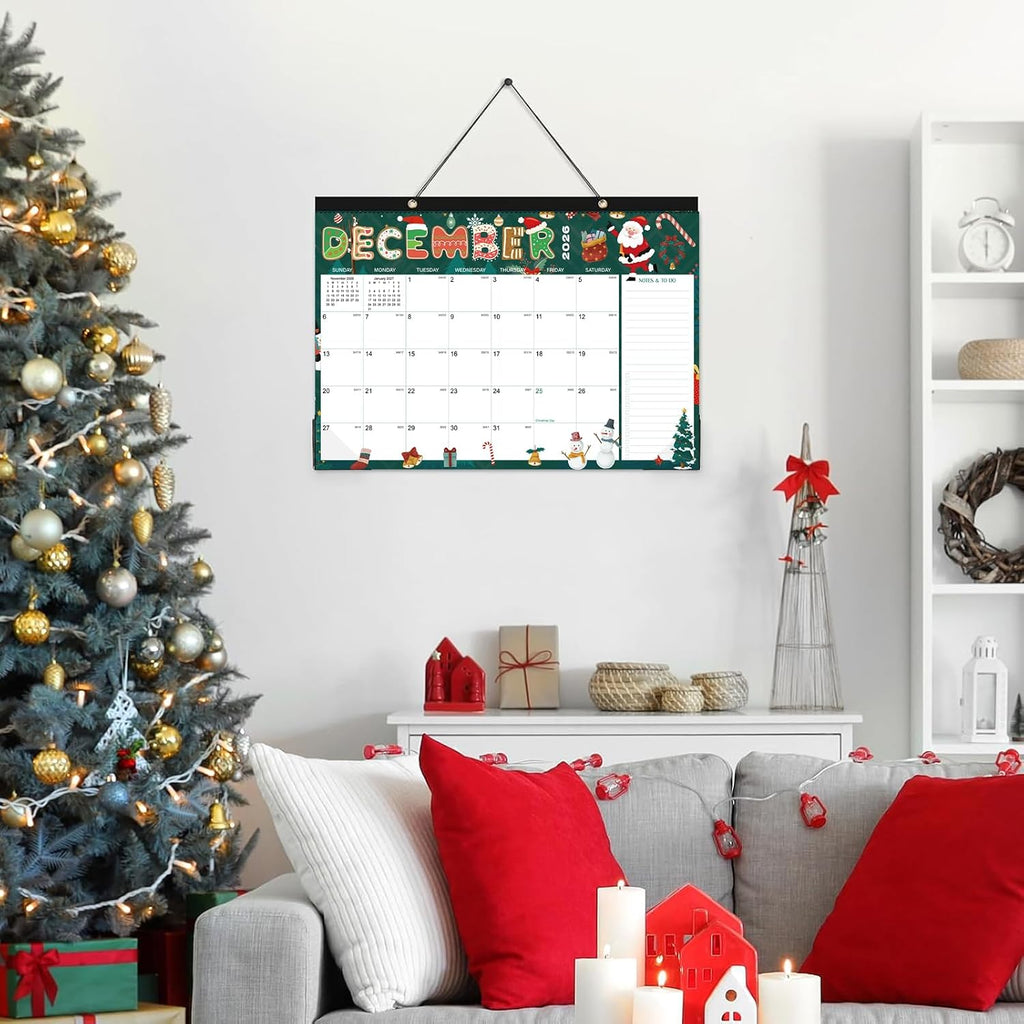 Desk Calendar 2026-2027- 18 Month Desk Calendar july 2026-2027 Dec,17" x 12", Large Monthly Desktop Calendar with Daily Blocks, Thick Paper, Corner Protectors (2 Stickers Included)