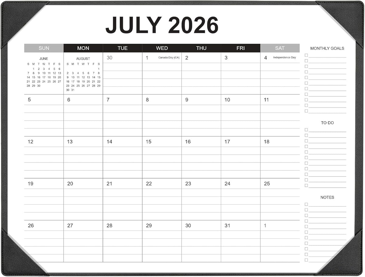 Desk Calendar 2026-2027 with Desk Mat – 22" x 17" Large Desk Pad Calendar Runs from July 2026 to December 2027, Office Supplies Desktop Monthly Calendar for Home & Office