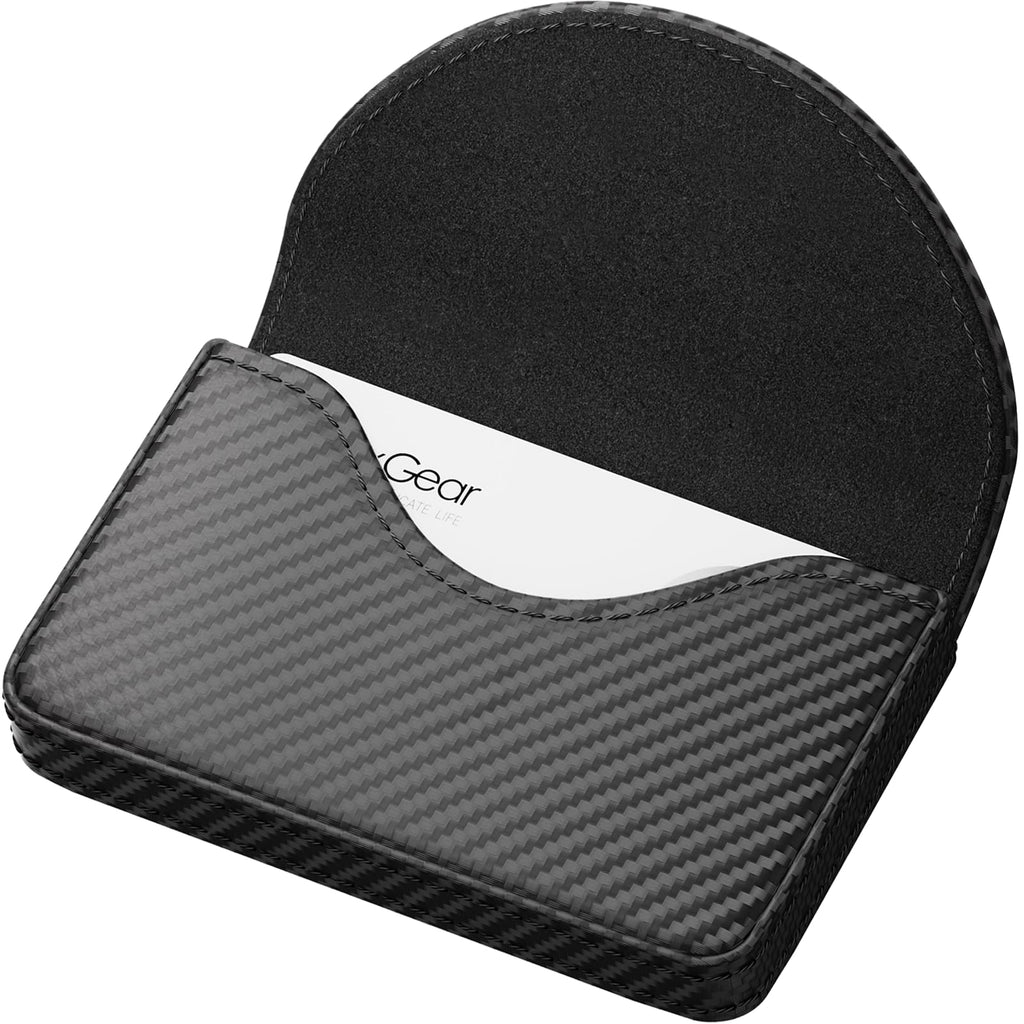 MaxGear Business Card Holder Case, PU Leather Business Card Case, Coffee