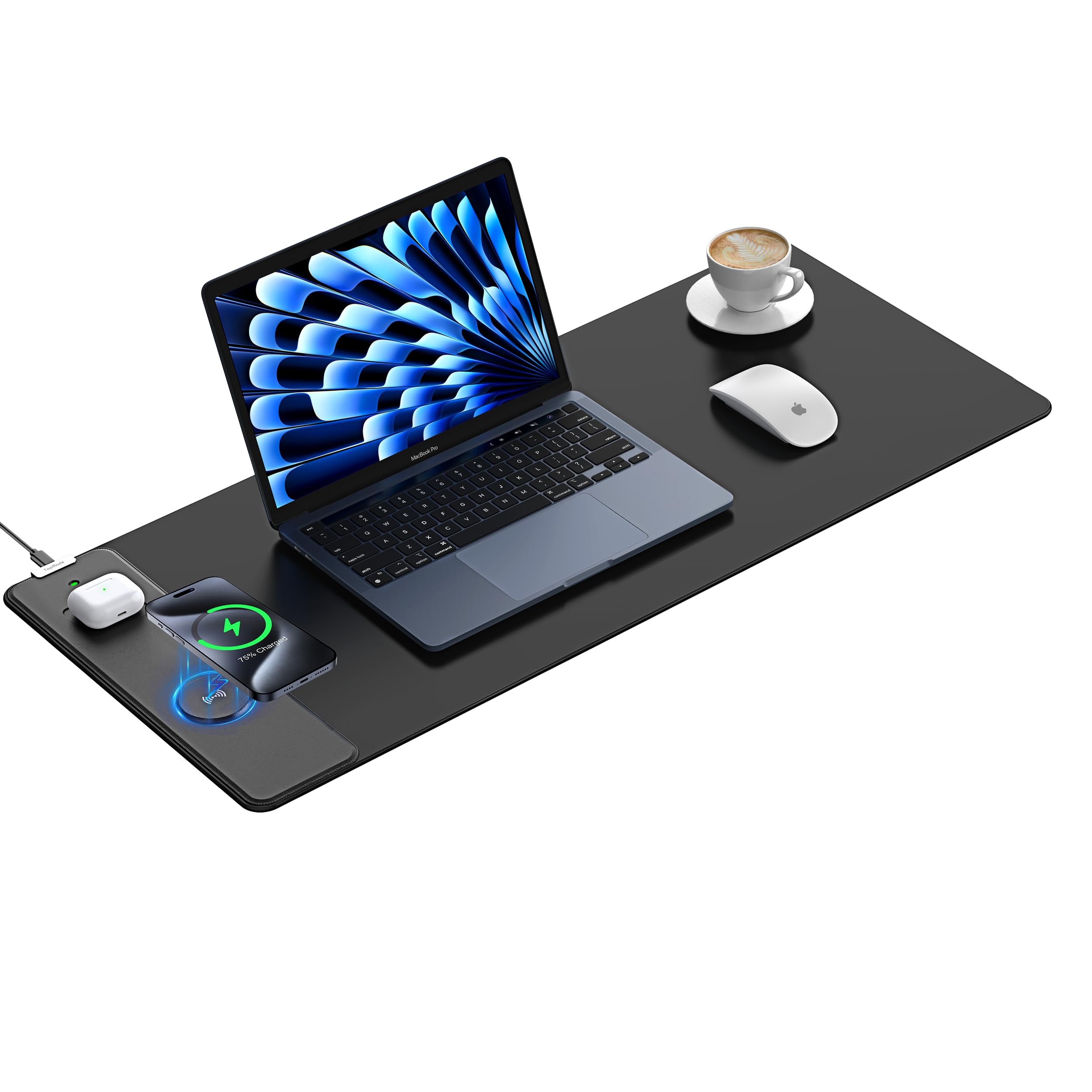TopMade Wireless Charging Mouse Pad, 31.5"x15.75" XXL Large Desk Pad