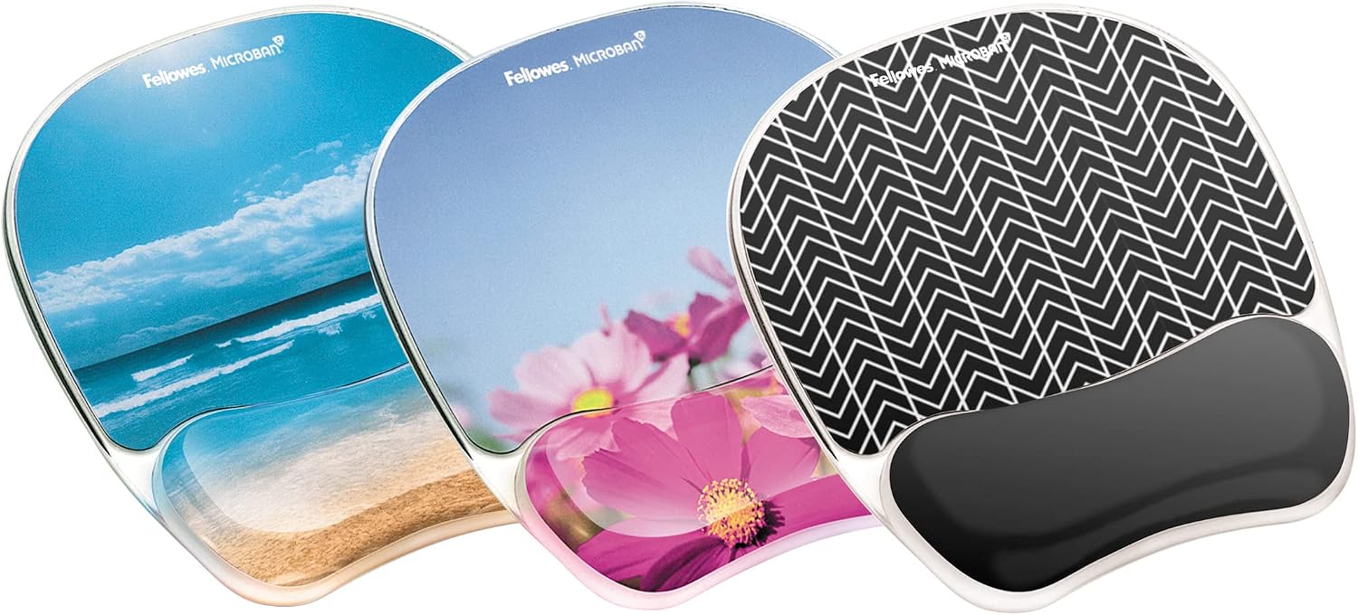 Fellowes Photo Gel Mouse Pad Wrist Rest with MICROBAN - Sandy Beach (9179301)