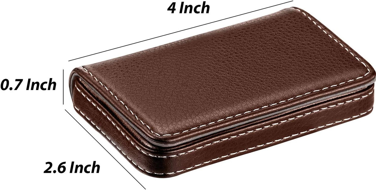 Outus 2 Pcs Business Card Holder PU Leather, Black and Coffee