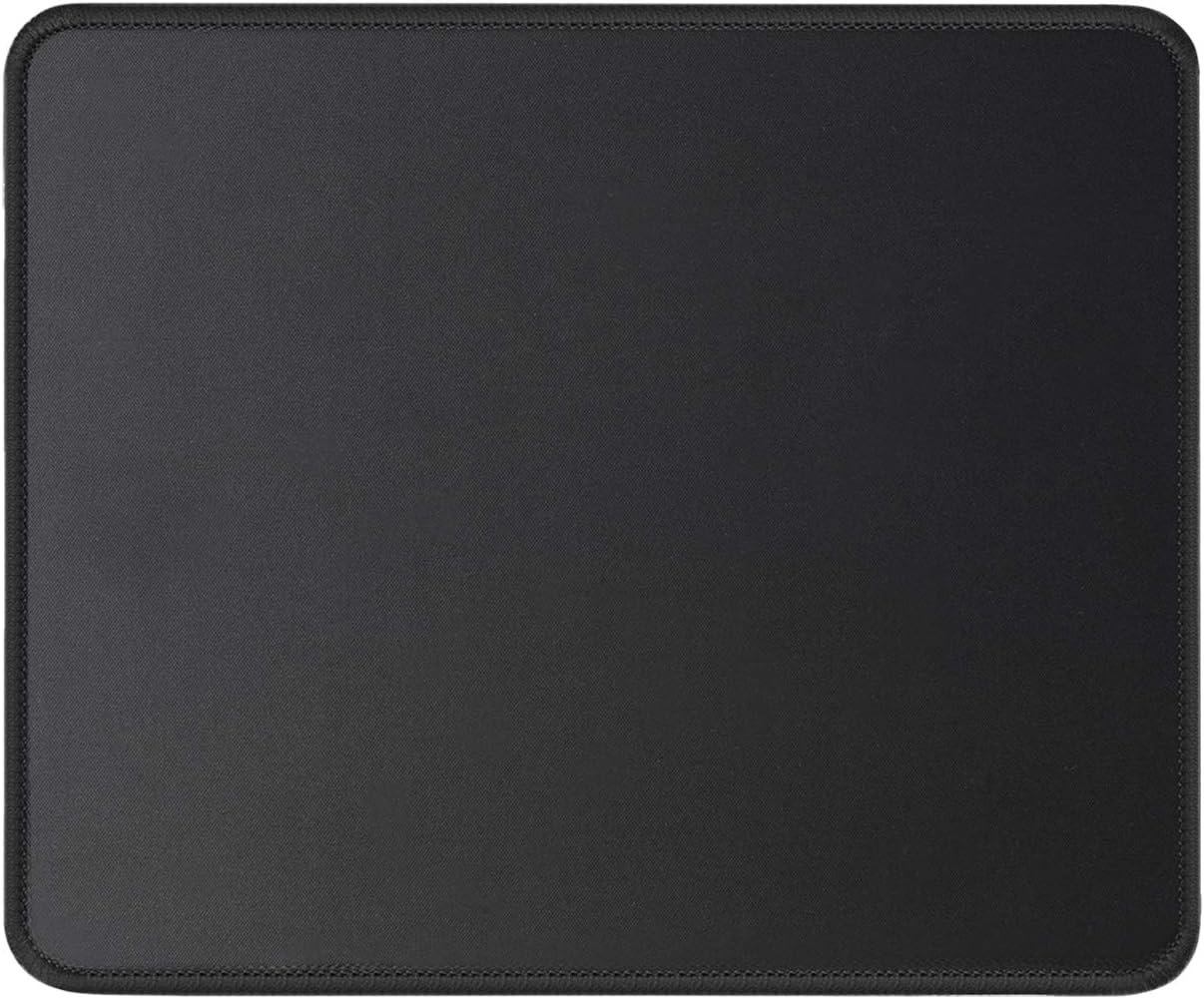 JIKIOU Mouse Pad with Stitched Edge, Perfect Size-10.2x8.3in Black