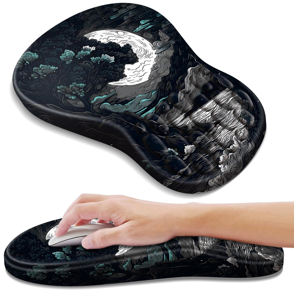 YIWEI Ergonomic Mouse Pad with Wrist Rest for Carpal Tunnel Pain Relief