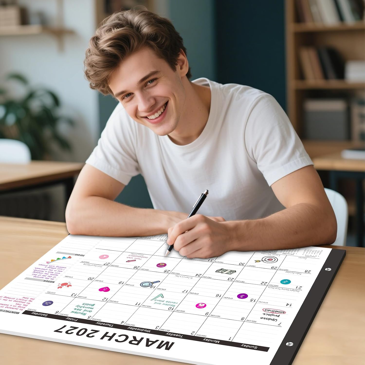 Large Desk Calendar 2026-2027,Jul 2026-Dec 2027,Gannyfer 18-Month Calendar