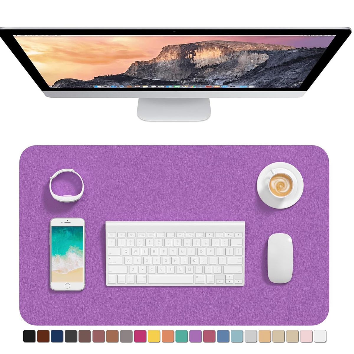 Hsurbtra Desk Pad, 30" x 14" PU Leather Desk Mat, XL Extended Mouse Pad, Waterproof Desktop Blotter Protector, Non-Slip Ultra Thin Large Laptop Keyboard Writing Mat for Office Home, Pink