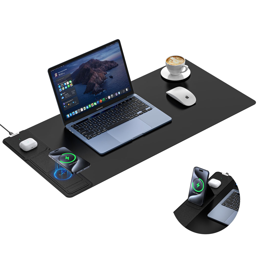 TopMade Wireless Charging Mouse Pad, 31.5"x15.75" XXL Large Desk Pad