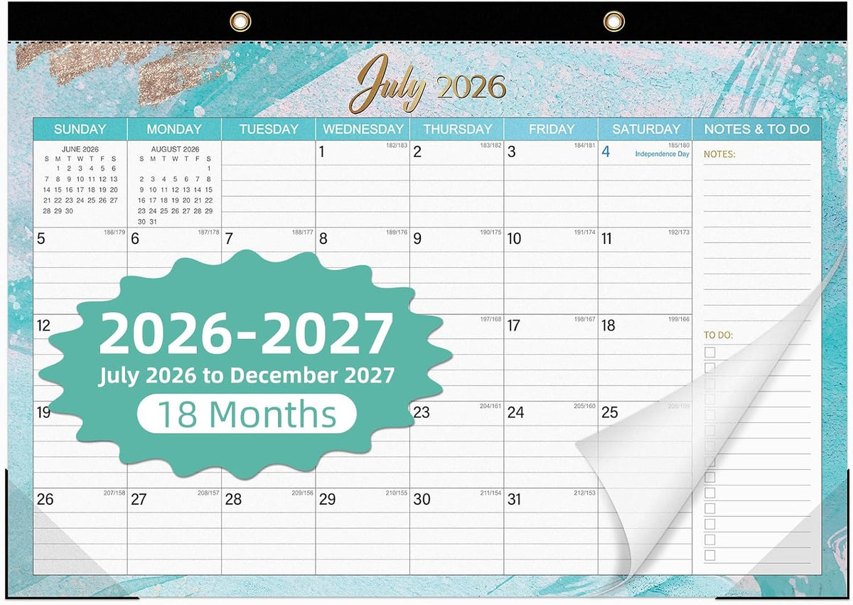 Tcamp Desk Calendar 2026-2027, Large Desktop/Wall Monthly Calendar