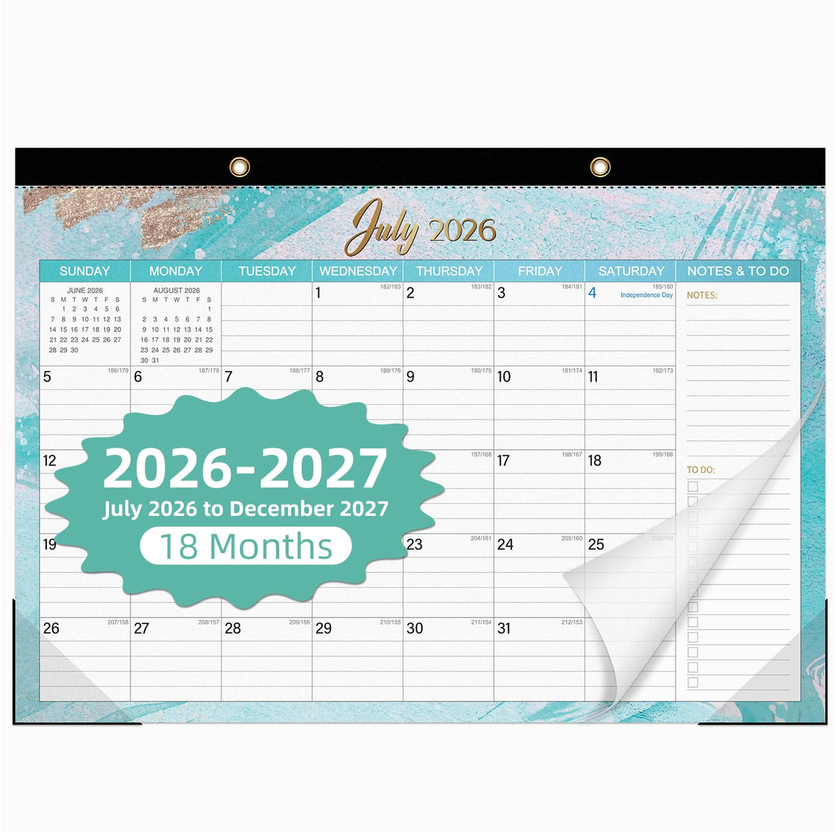 Tcamp Desk Calendar 2026-2027, Large Desktop/Wall Monthly Calendar