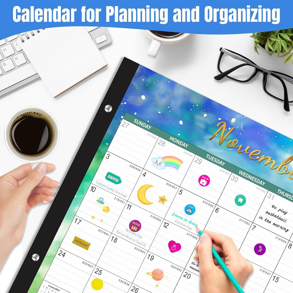 Large Desk Calendar 2026-2027,Jul 2026-Dec 2027,Gannyfer 18-Month Calendar