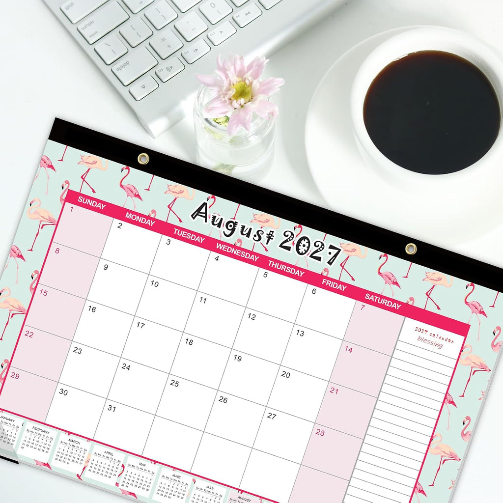 GuassLee Desk Calendar 2026-2027, Jun 2026-Dec 2027, 17"x11.5"