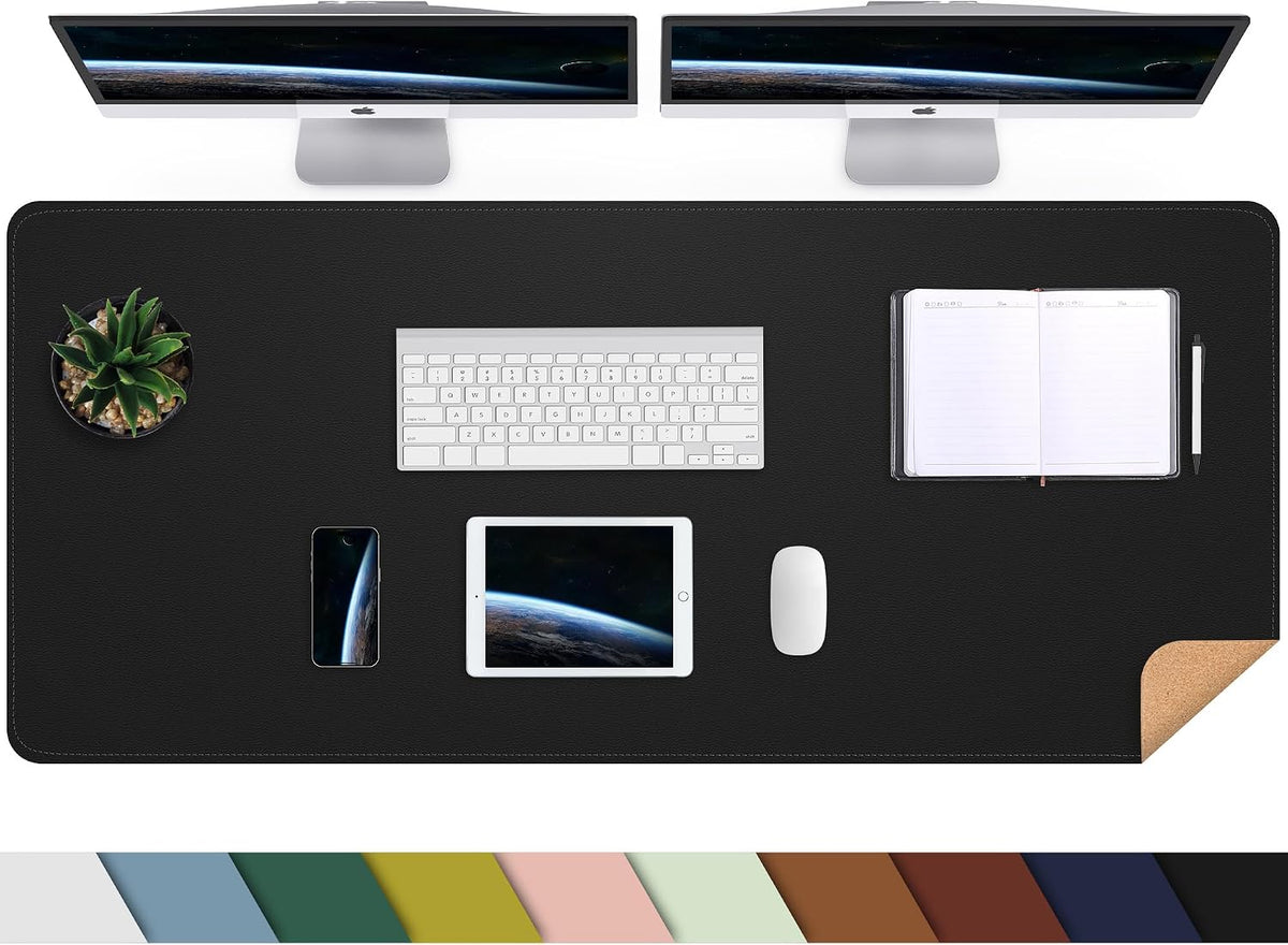 AFIING Large Desk Mat, 47" x 17", Black