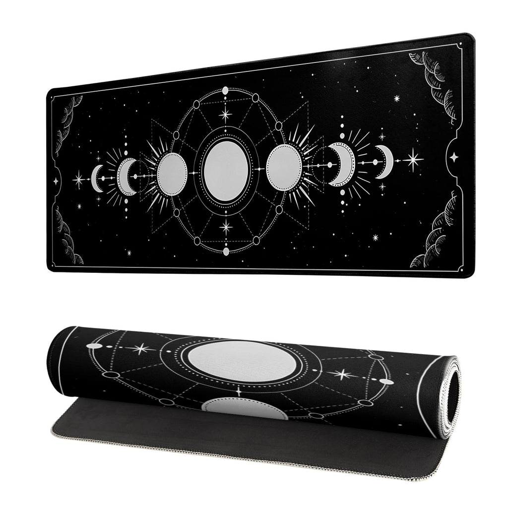 Topographic Contour Extended Big Mouse Pad Large,Gaming Mouse Pad Desk Pad,27.6x11.8 Inch Long Computer Keyboard Mouse Mat Mousepad with 3mm Non-Slip Base and Stitched Edge for Gaming and Office