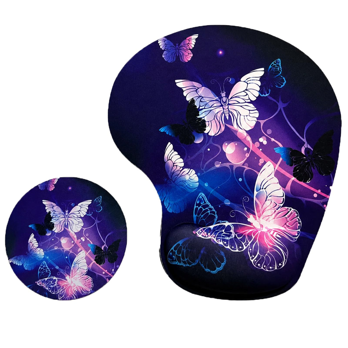 Mouse Pad with Wrist Support, Ergonomic Mouse Pads with Memory Foam Wrist Rest, Easy Typing Pain Relief, Comfortable Home Office Computer Wrist Support Pads for Working Studying Gaming, Purple