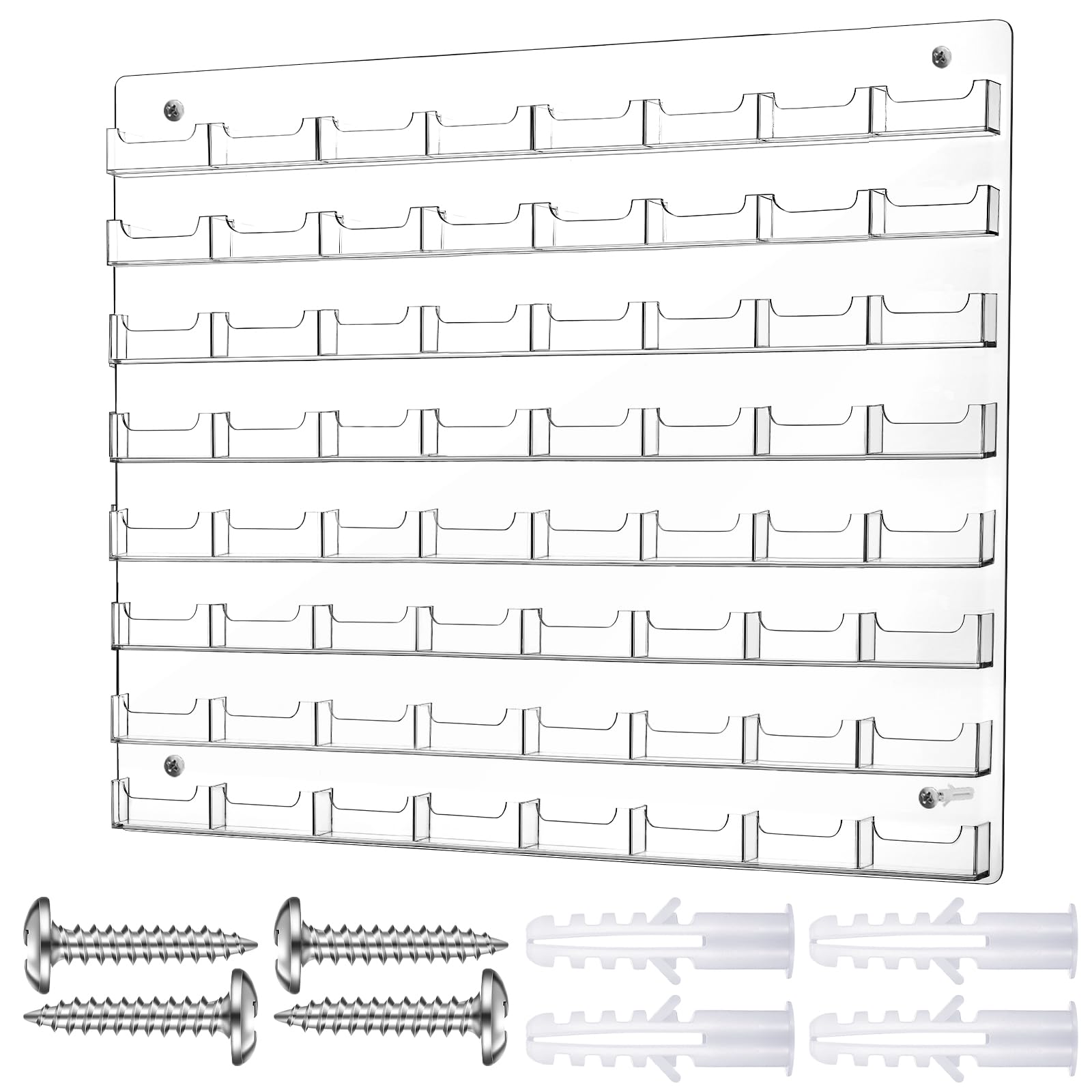 Hillban Acrylic Business Card Holder Wall Mount Office, 8 Pockets
