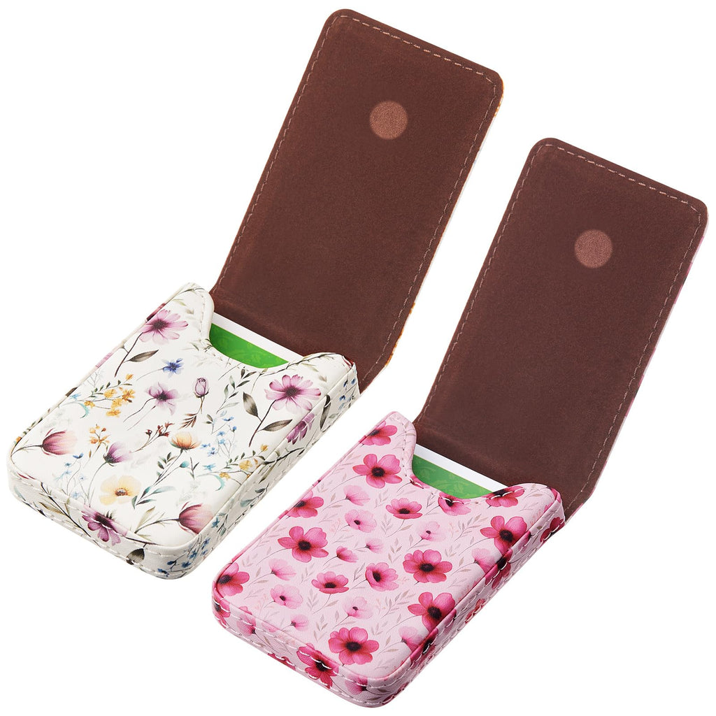 Outus 2 Pcs Business Card Holder Wallet PU,Black and Coffee,Classic
