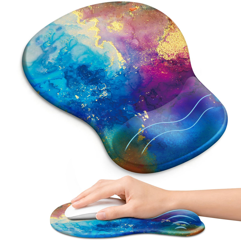 Ergonomic Mouse Pad with Wrist Rest, Gel Wrist Support, Black