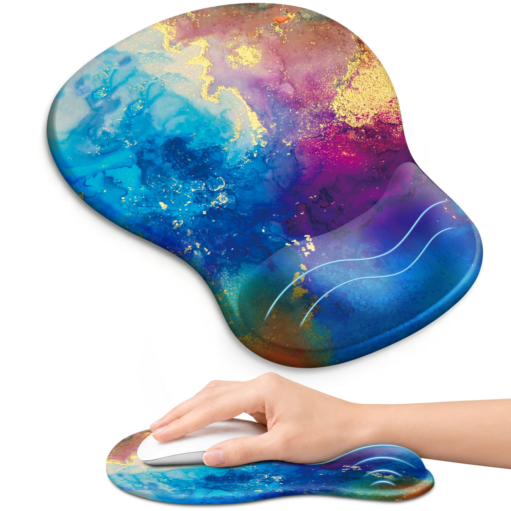 Ergonomic Mouse Pad with Wrist Rest, Gel Wrist Support, Black