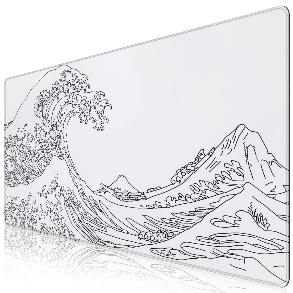 iCasso Desk Cover Mat, Office Mouse Pad,35.4x15.7in,Retro Black