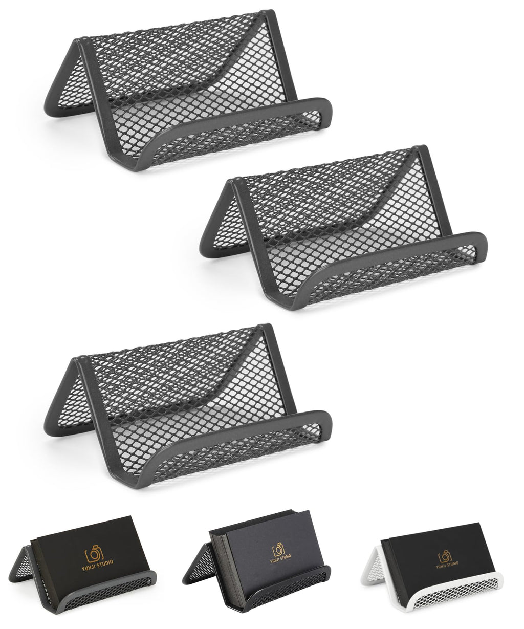 Mr. Pen- Metal Mesh Business Card Holders, 3 Pack, Black