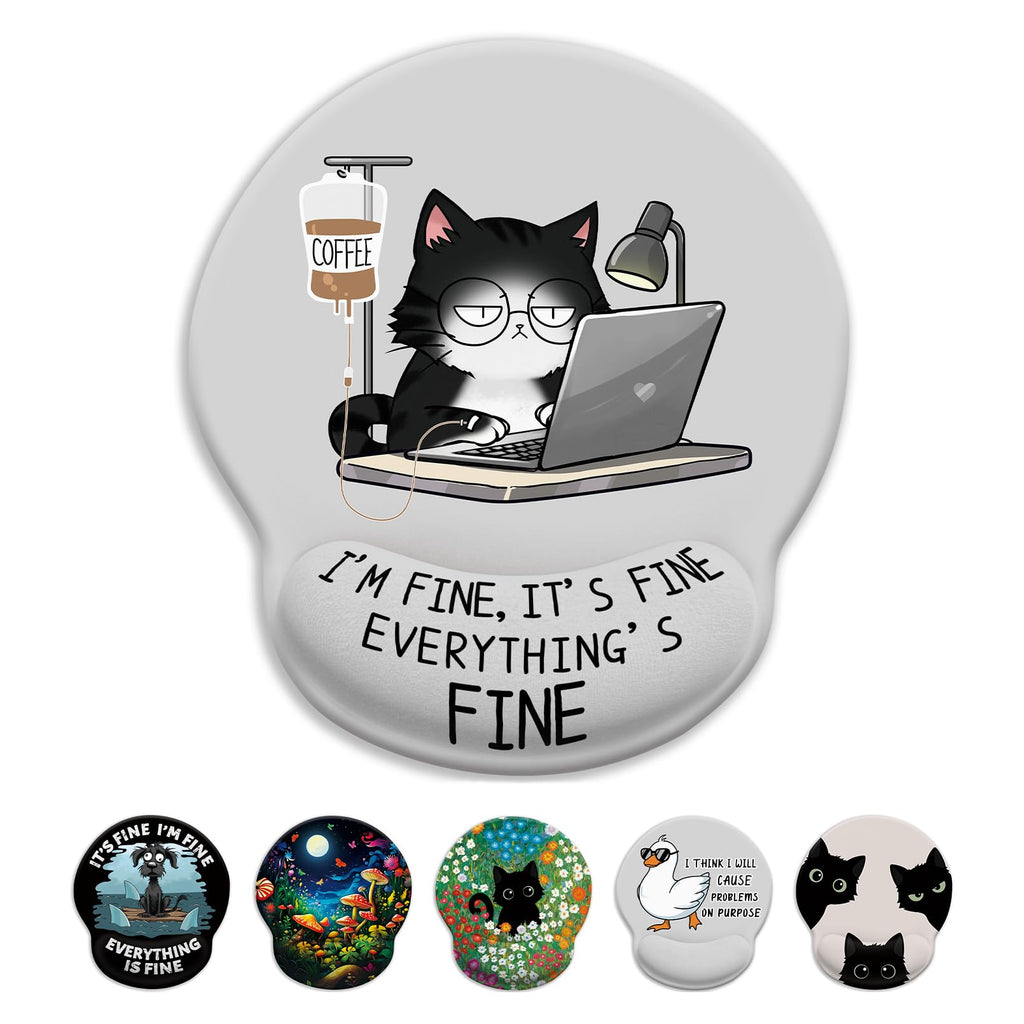 LIMKRIAN Funny Ergonomic Mouse Pad with Wrist Rest, Cat Desk Decor Gifts