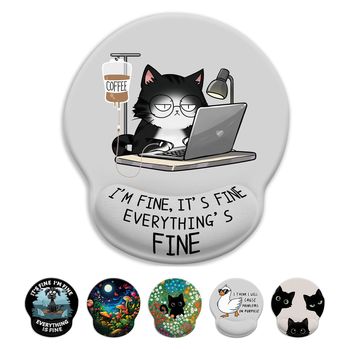 LIMKRIAN Funny Ergonomic Mouse Pad with Wrist Rest, Cat Desk Decor Gifts