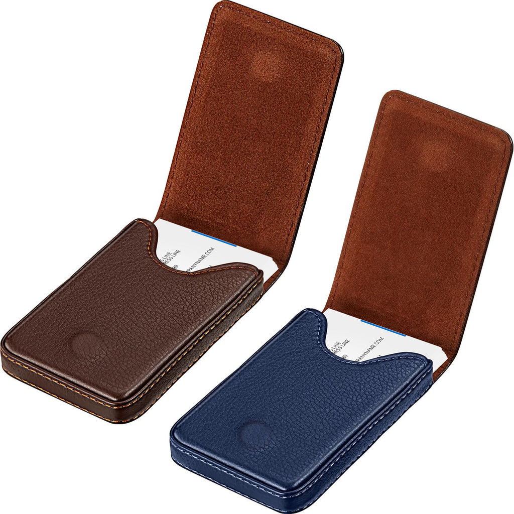 Outus 2 Pcs Business Card Holder Wallet PU,Black and Coffee,Classic