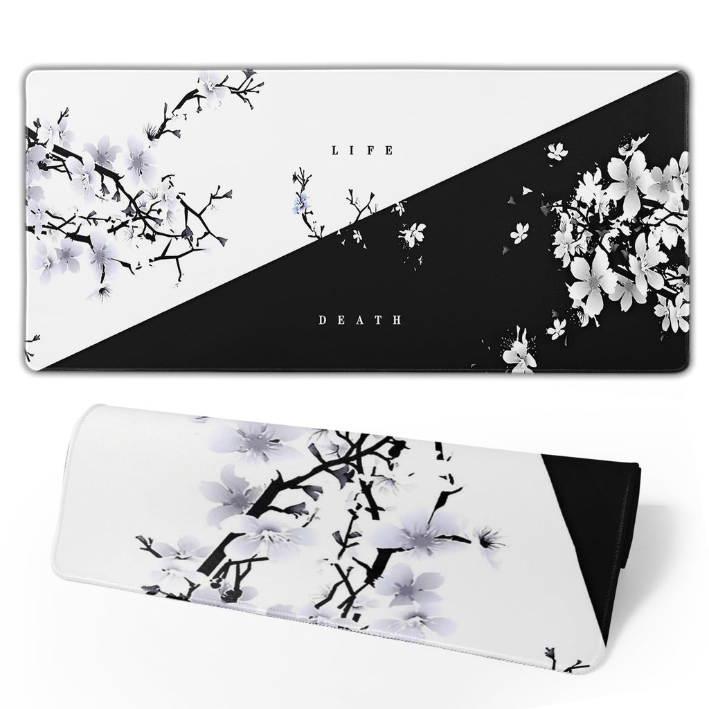 Japanese Mouse Pad, Large Japanese Desk Mat, XL Anime Gaming Keyboard Mat, Non-Slip Rubber Base, Big Extended Desk Protector for Home Office, 31.5”x11.8”