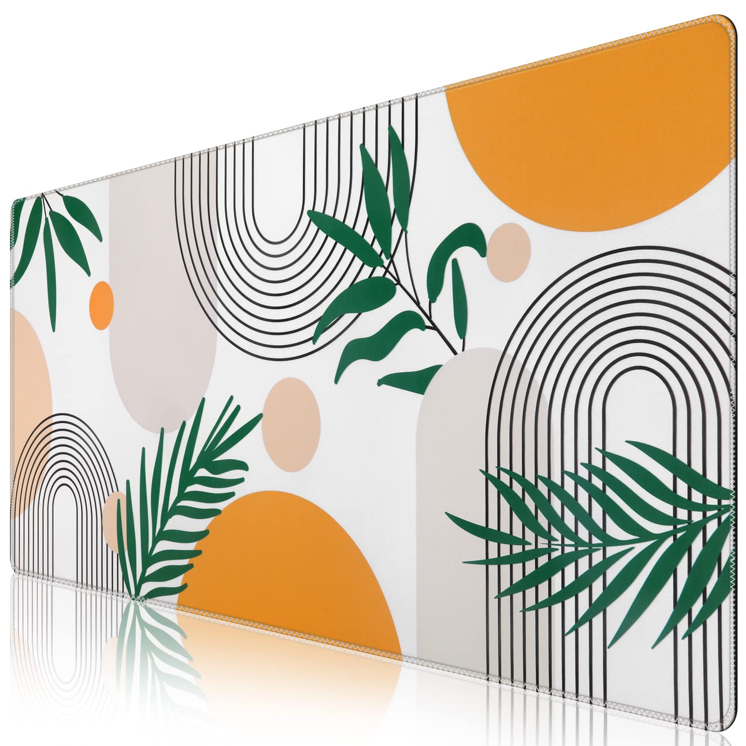 iCasso Desk Cover Mat, Office Mouse Pad,35.4x15.7in,Retro Black