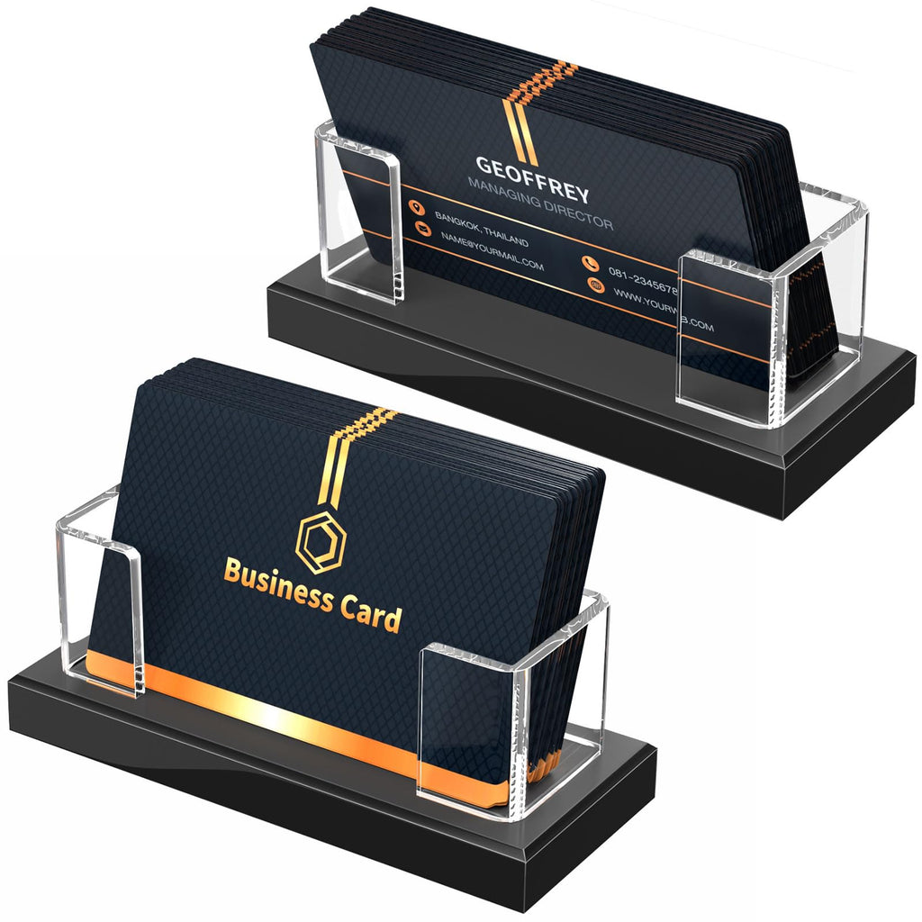NIUBEE Acrylic Business Card Holder 2pcs, Gift Cards Display Stand for Desk