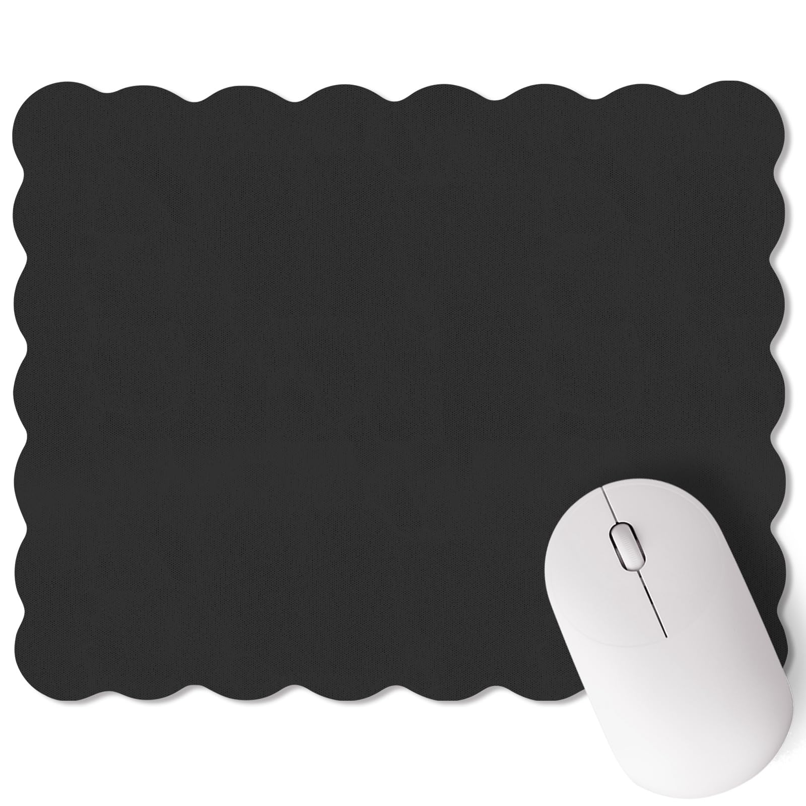 Kingdder Cute Scalloped Mouse Pad Non-Slip Mousepad 9.8x7.9in,Pink